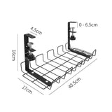 Under Desk Cable Management Tray Carbon Steel Cable Organizer Cable Storage Rack, 40.5 CM