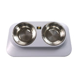 Pugga Pet Stainless Steel Anti-Slip Bowl Cat Dog Tilted Neck Feeder, Style:, Single Bowl Black, Single Bowl Silver Gray, Double Bowl Black, Double Bowl Silver Gray