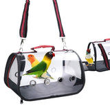 Transparent Ventilation With Wooden Standing Stick Bird Cage Small Pet Out Bag, S Bird Cage