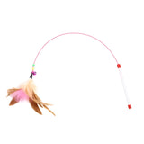 Wire Funny Cat Stick With Bell Cat Toy, Style:  Feather, Feather