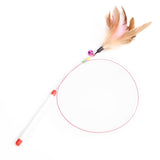 Wire Funny Cat Stick With Bell Cat Toy, Style:  Feather, Feather