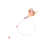 Wire Funny Cat Stick With Bell Cat Toy, Style:  Feather, Feather