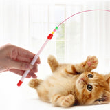 Wire Funny Cat Stick With Bell Cat Toy, Style:  Feather, Feather