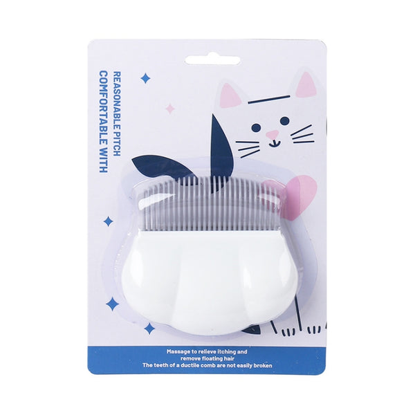 Pet Hair Removal Shell Comb Cat Tickling Massage Comb, White, Pink, Blue