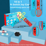 IPLAY HBS-447 10 In 1 Grip + Wrist Strap + Strap + Lightsaber + Racket Sports Set For Nintendo Switch, IPLAY 10 In 1