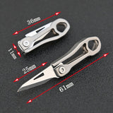 Titanium Alloy Mini Folding Knife Express Knife EDC Keychain Pendant, Titanium Alloy