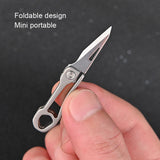 Titanium Alloy Mini Folding Knife Express Knife EDC Keychain Pendant, Titanium Alloy