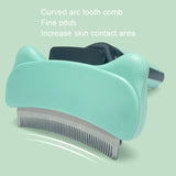 Pet Automatic Hair Removal Comb Curved Cat and Dog Open-knot Comb, Curved CGreen, Curved CPink, Curved CBlue