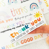 Rainbow Thank You Sticker Gift Box Seal Sticker, Rainbow Sticker