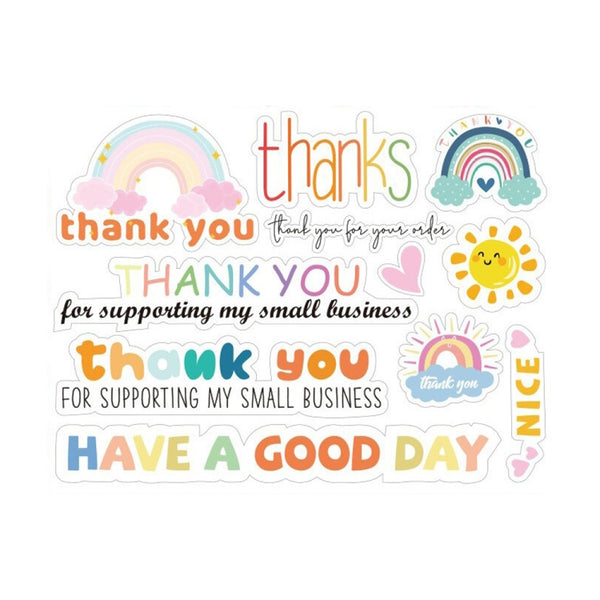 Rainbow Thank You Sticker Gift Box Seal Sticker, Rainbow Sticker