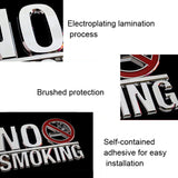 No Smoking Sign Imitation Stainless Steel Sign Wall Sticker Sign, Sticker Sign