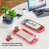 TPU+PC Two-in-one Non-slip Protective Case for Nintendo Switch OLED, Black, Grey, Wine Red, Green, Coral, Midnight Blue