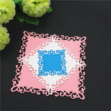 Square Lace Metal Hand Scrapbooking Embossing Cutting Die, Square Lace