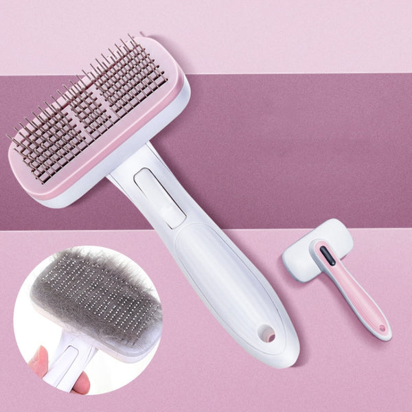 Pet Comb Cat Dog Hair Brush Hair Removal Tool, Style: Steel Needle (Pink), Steel Needle (Pink), Steel Needle (Blue), Steel Needle (Gray), Steel Wire (Pink), Steel Wire (Blue), Steel Wire (Gray), Steel Wire Rubber Head (Pink), Steel Wire Rubber Head (Blue)