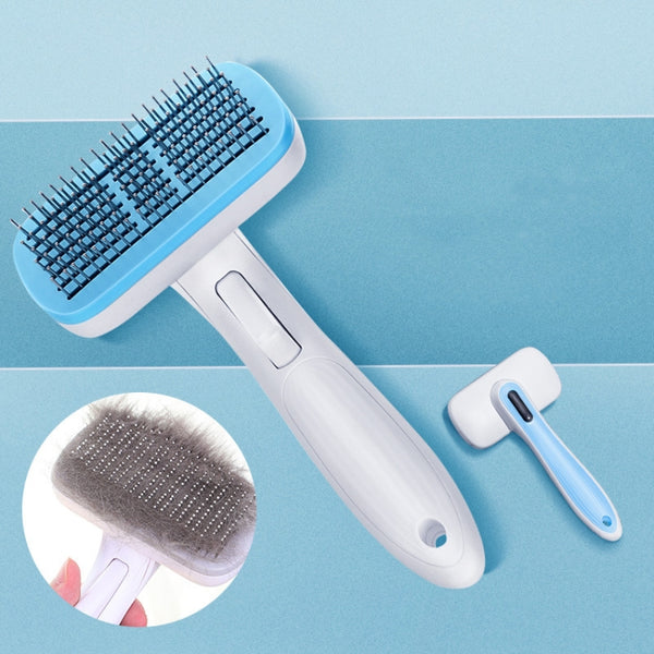 Pet Comb Cat Dog Hair Brush Hair Removal Tool, Style: Steel Needle (Pink), Steel Needle (Pink), Steel Needle (Blue), Steel Needle (Gray), Steel Wire (Pink), Steel Wire (Blue), Steel Wire (Gray), Steel Wire Rubber Head (Pink), Steel Wire Rubber Head (Blue)