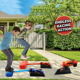 Pedal Catapult Launch Aerodynamic Car Parent-child Outdoor Competitive Racing, Red, Red + Blue Car, Blue, Blue + Red Car