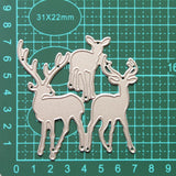 Three Christmas Deer Carbon Steel Embossing Cutting Dies, Three Christmas Deer