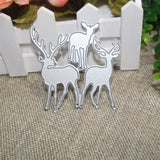 Three Christmas Deer Carbon Steel Embossing Cutting Dies, Three Christmas Deer