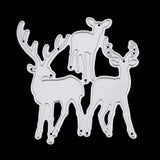 Three Christmas Deer Carbon Steel Embossing Cutting Dies, Three Christmas Deer