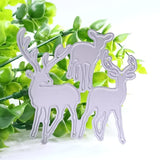 Three Christmas Deer Carbon Steel Embossing Cutting Dies, Three Christmas Deer