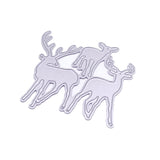 Three Christmas Deer Carbon Steel Embossing Cutting Dies, Three Christmas Deer