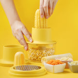 Upgraded Stainless Steel Corn Peeler Household Corn Thresher Vegetable Grinder, Upgraded Yellow