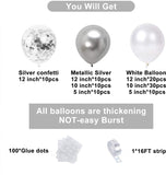 Silver White Wedding Balloon Chain Set Singles Party Proposal Party Decoration Supplies, Silver White Balloon Decoration Supplies