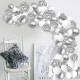 Silver White Wedding Balloon Chain Set Singles Party Proposal Party Decoration Supplies, Silver White Balloon Decoration Supplies