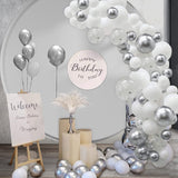 Silver White Wedding Balloon Chain Set Singles Party Proposal Party Decoration Supplies, Silver White Balloon Decoration Supplies