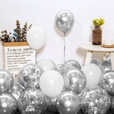 Silver White Wedding Balloon Chain Set Singles Party Proposal Party Decoration Supplies, Silver White Balloon Decoration Supplies