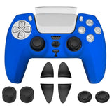 For PS5 Game Controller Joystick Cap Silicone Protective Cover Kit Dustproof Case, Black Polka Dots, White Smooth, Blue Smooth, Black Smooth