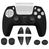 For PS5 Game Controller Joystick Cap Silicone Protective Cover Kit Dustproof Case, Black Polka Dots, White Smooth, Blue Smooth, Black Smooth