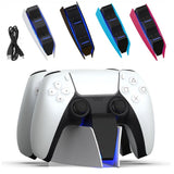 HONCAM For PS5 Gamepad Charger Dual Dock Charger, White, Black, Rose Red, Blue