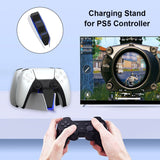 HONCAM For PS5 Gamepad Charger Dual Dock Charger, White, Black, Rose Red, Blue