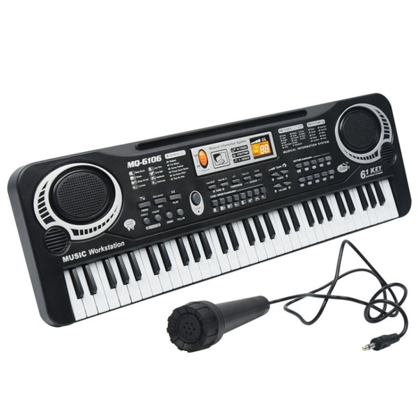 MQ6106 61-Keys Multifunctional Electronic Organ Children Toy with Microphone, Spec:, Battery Version, USB Charging, US Plug, EU Plug