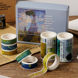 Oil Painting Series Washi Tape Gift Box Handbook DIY Decorative Stickers, Oil Painting Series