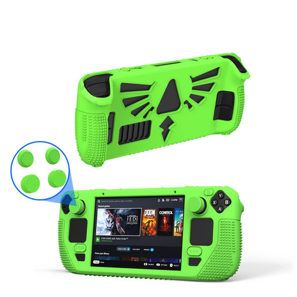 For Steam Deck V V4-1 Silicone Non-slip Protective Case for Pocket Consoles with Holder Function, V4-1(Green), V4-1(Blue), V4-1Black), V4-1(Red)