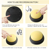 Pet Communication Button Dog Vocal Box Recording Vocalizer, Style: Recording Model, Orange, Rose Red, Pink, Yellow, Lake Blue, White, Dark Blue, Light Blue, Green, Purple, Red