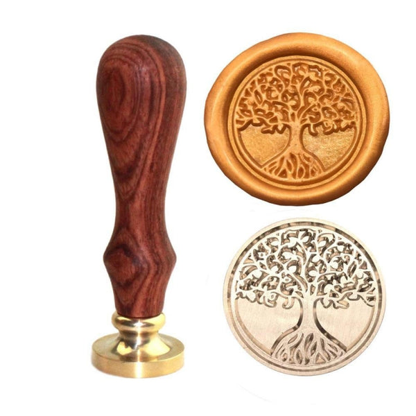 Tree Of Life Wax Seal Stamp Retro Brass Head Wooden Handle Removable Sealing Stamp, Tree Of Life Wax Seal Stamp