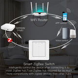 Tuya ZigBee Smart Single-fire Zero-fire Sharing Switch Phone Control Voice Panel EU Plug, Spec:, 1 Button, 2 Buttons, 3 Buttons