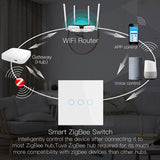 Tuya ZigBee Zero Firewire Touch Wall Remote Control Switch Light Control Voice Switch EU Plug, Style:, 1 Gang (White), 2 Gang (White), 3 Gang (White), 1 Gang (Black), 2 Gang (Black), 3 Gang (Black)