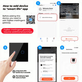 Tuya ZigBee Zero Firewire Touch Wall Remote Control Switch Light Control Voice Switch EU Plug, Style:, 1 Gang (White), 2 Gang (White), 3 Gang (White), 1 Gang (Black), 2 Gang (Black), 3 Gang (Black)