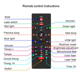 LED Projection Light Bluetooth Connection Remote Control Atmosphere Light RGB Music Night Light, RGB Colorful