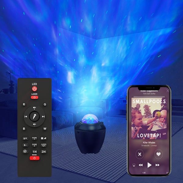 LED Projection Light Bluetooth Connection Remote Control Atmosphere Light RGB Music Night Light, RGB Colorful