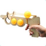 Wooden DIY Table Tennis Elastic Model Children Physical Science Experiment Assembly Toy, Elastic Model