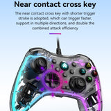 S03 Glare Transparent Wired Gamepad for Nintendo Switch/Sony PS/Computer, Black, White