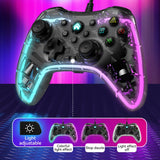 S03 Glare Transparent Wired Gamepad for Nintendo Switch/Sony PS/Computer, Black, White