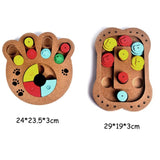 Pet Dog Feeding Multifunctional Educational Wooden Toy, Paw Print, Bone Type