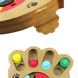 Pet Dog Feeding Multifunctional Educational Wooden Toy, Paw Print, Bone Type