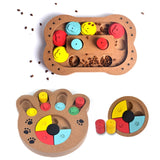 Pet Dog Feeding Multifunctional Educational Wooden Toy, Paw Print, Bone Type